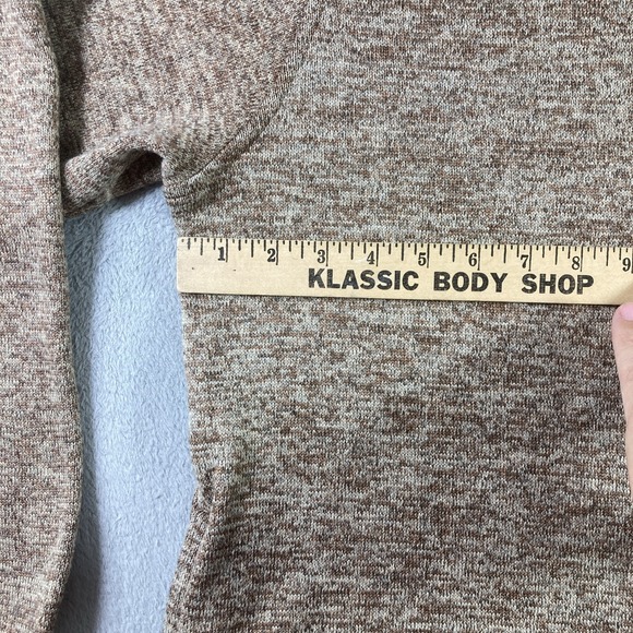 Chaps Sweater Men Large Brown 1/4 Zip Pullover Fleece Sweatshirt Pockets Logo - Picture 13 of 16